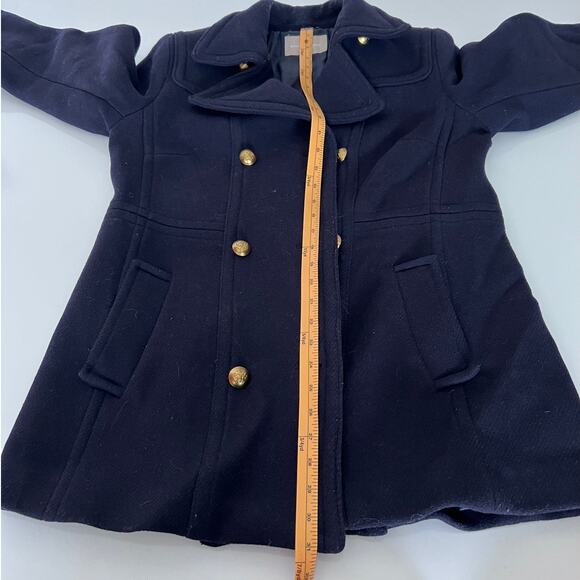 Banana Republic Navy/ Gold Button Wool Lined Winter Pea Coat- 12 - Picture 10 of 11